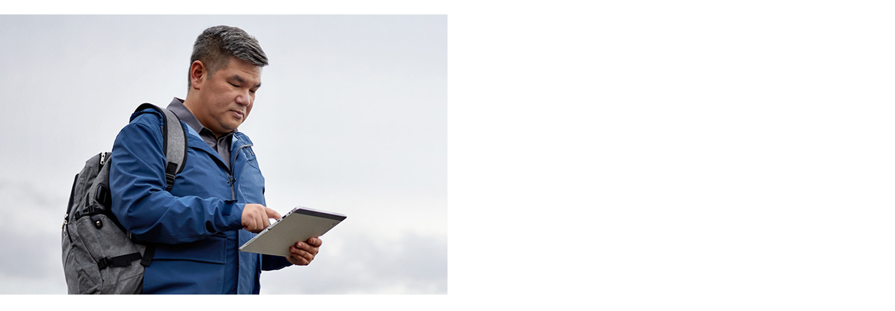 Microsoft man using tablet