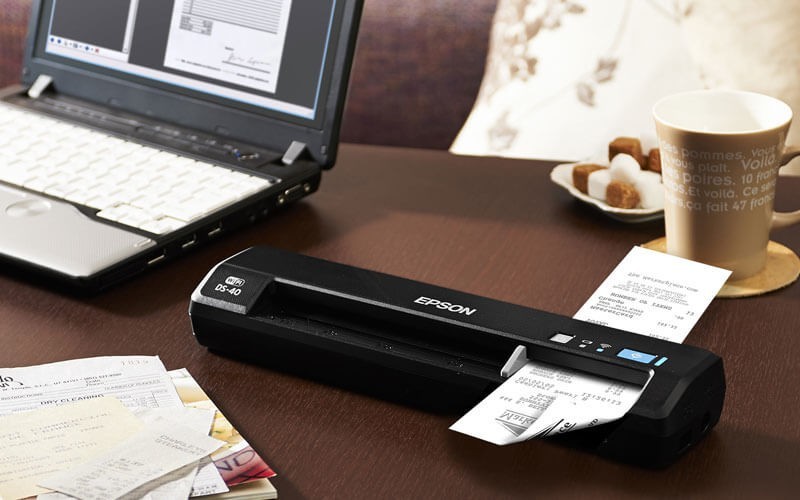 Epson scanner scanning business receipt 