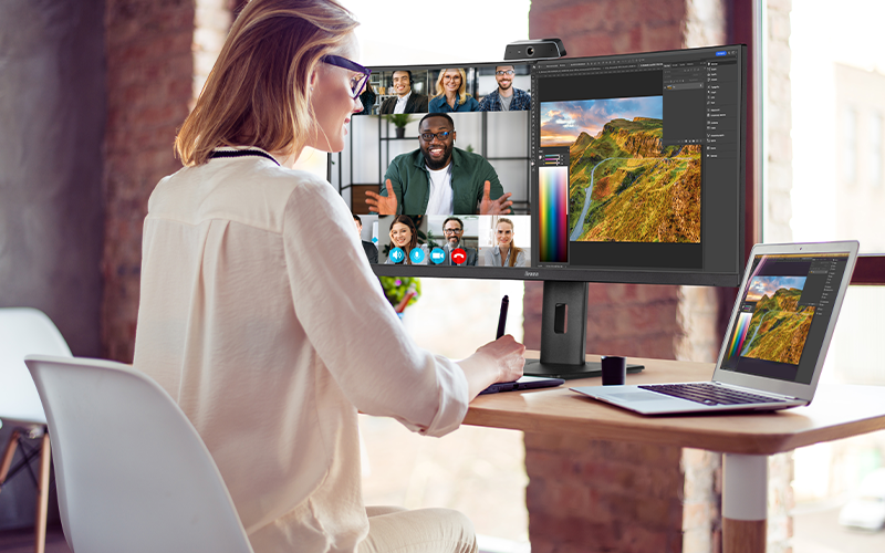 Find the right displays for your business Woman working on a iiyama monitor