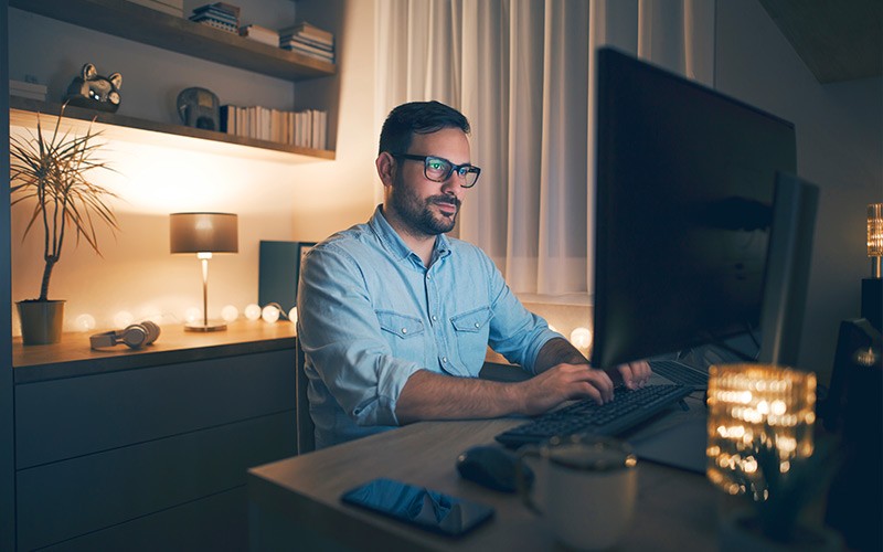 Man on PC