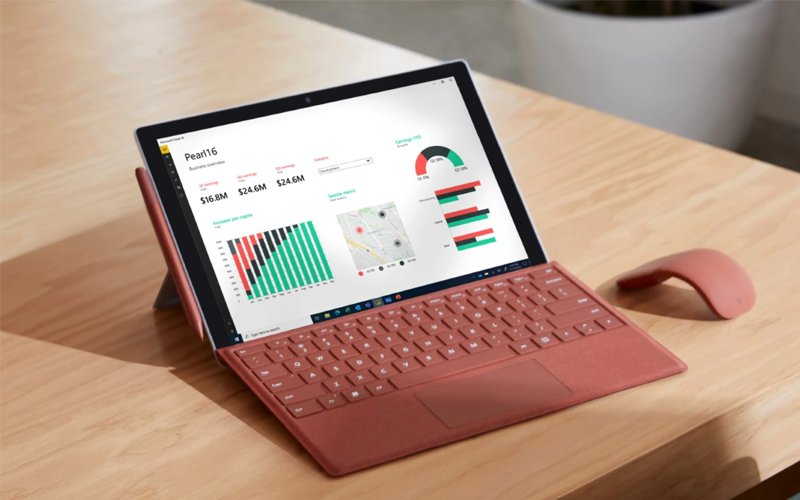 Microsoft Surface Pro 7 Rear view of the new Microsoft Surface Pro 7