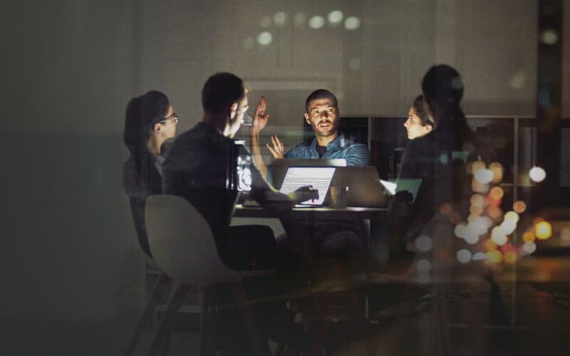 NetApp Software-Defined Storage Team working at night