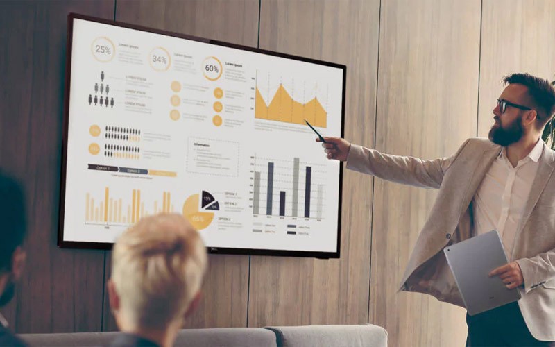 Man presenting with Philips display