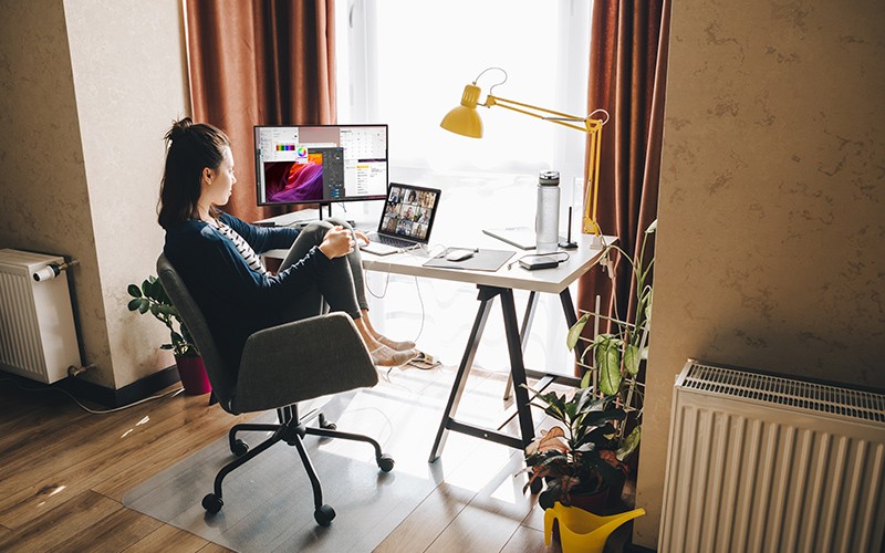 Philips display on a home desk