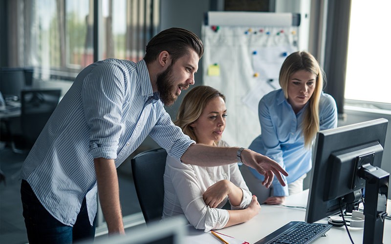 Group of colleagues having a meeting