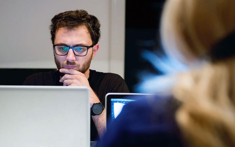 Man using computer
