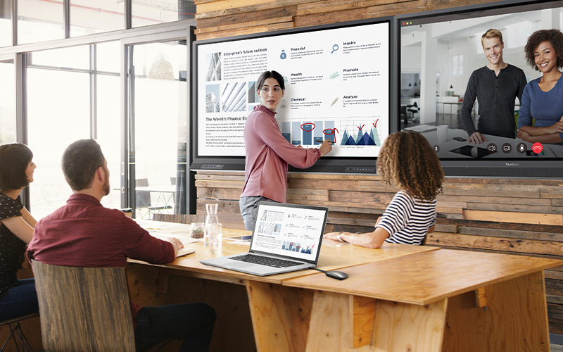 Interactive display in a meeting room